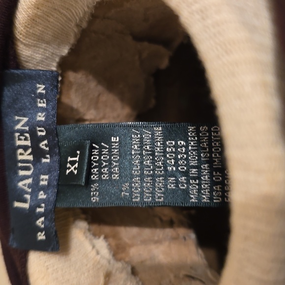 Ralph Lauren Turtle Neck Long Sleeve Rayon&Lyrca Brown XL NWOT - Picture 3 of 6